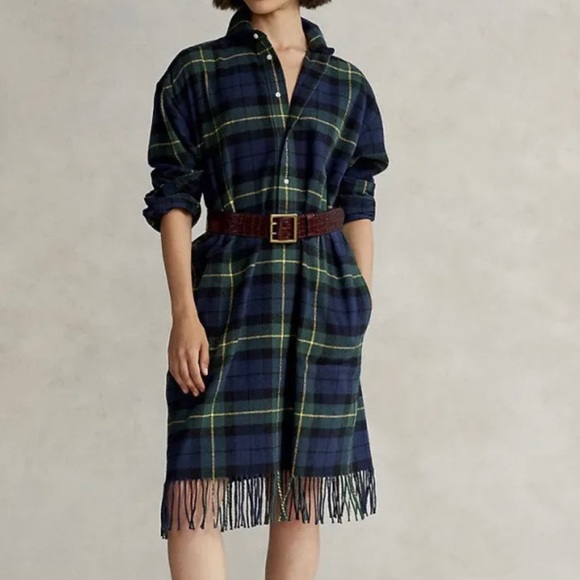 POLO RALPH LAUREN FRINGE PLAID-CHECK FLANNEL SIZE 10 - Picture 10 of 10